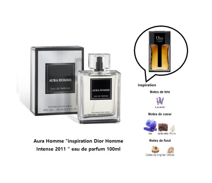 Aura Homme "inspi Dior Homme Intense 2011 " eau de parfum homme 100ml - photo numéro 2