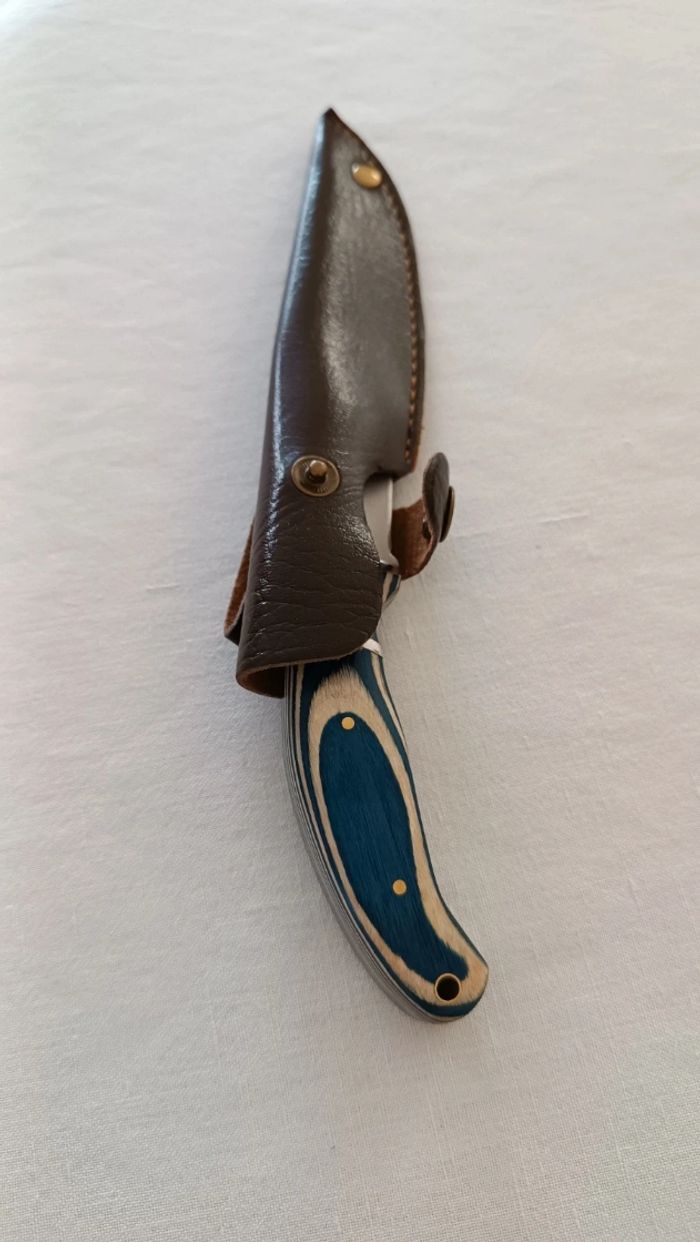 Couteau manche en bois pour bivouac, randonnée, trekking, camping, bushcraft, survie - photo numéro 2