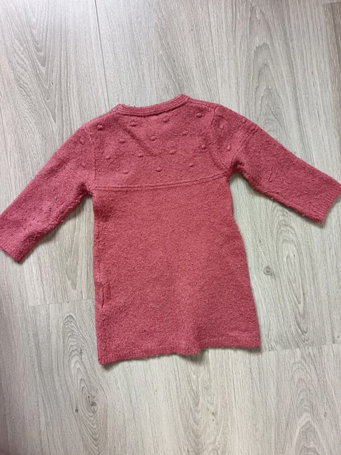 Robe chaude manches longues rose foncé Kiabi 12 mois fille - photo numéro 3