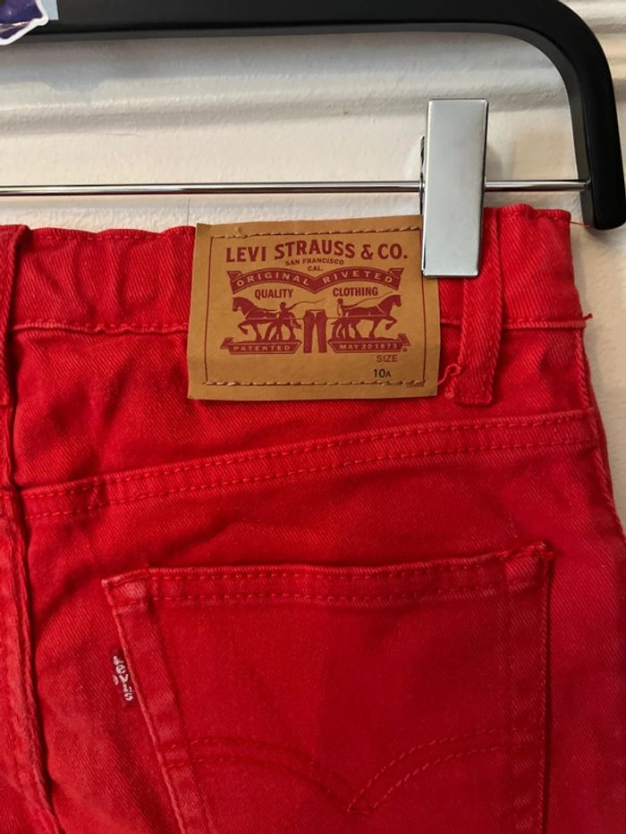 Short bermuda 511 slim en jean rouge 10 ans - Levi's - photo numéro 5