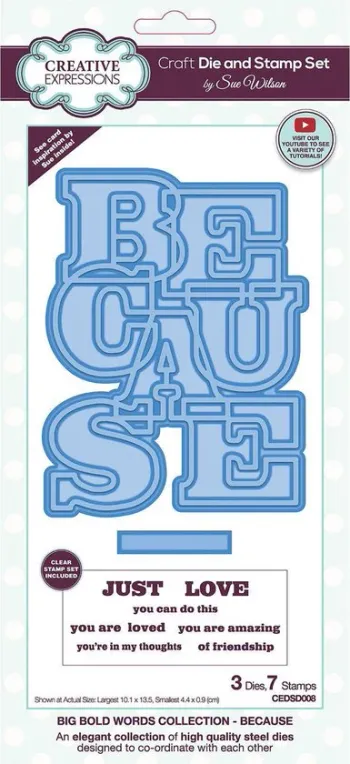 X 7 Tampons Transparents & 3 Matrices de Découpe – Expressions Creative Neuf