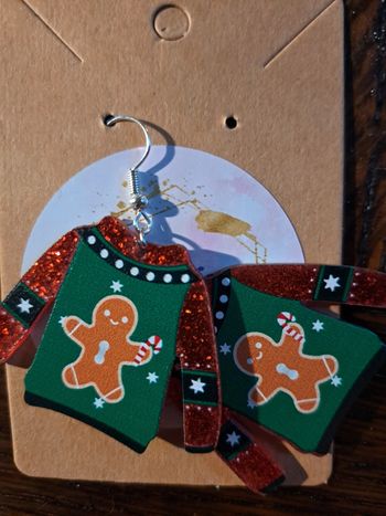 Boucles d'oreilles pull de Noël