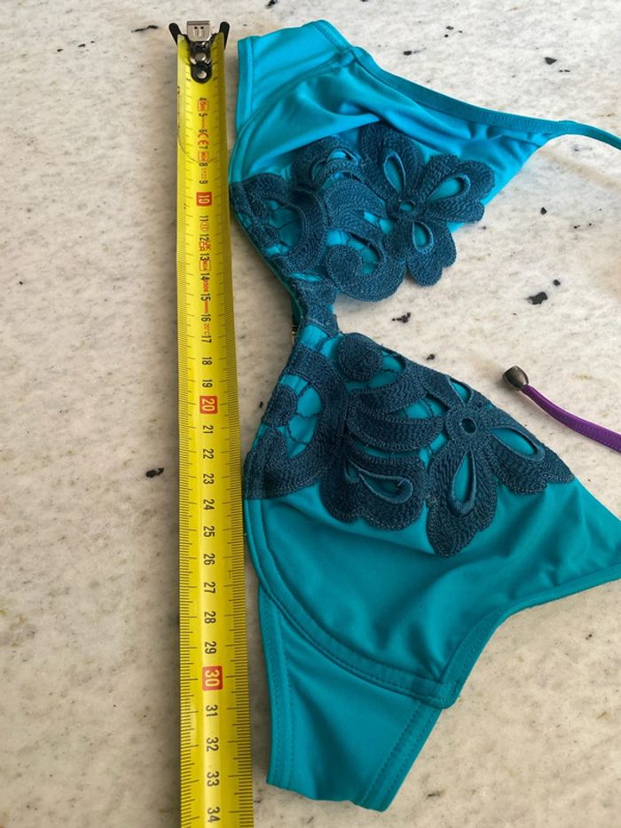 Lot de 2 hauts de maillot de bain brodé Maison Lejaby M - photo numéro 6