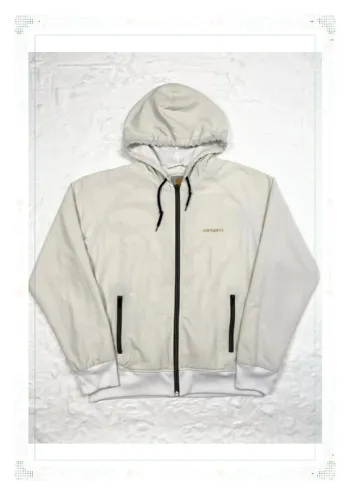 Carhartt veste coupe-vent blanche homme taille M avec détails de style