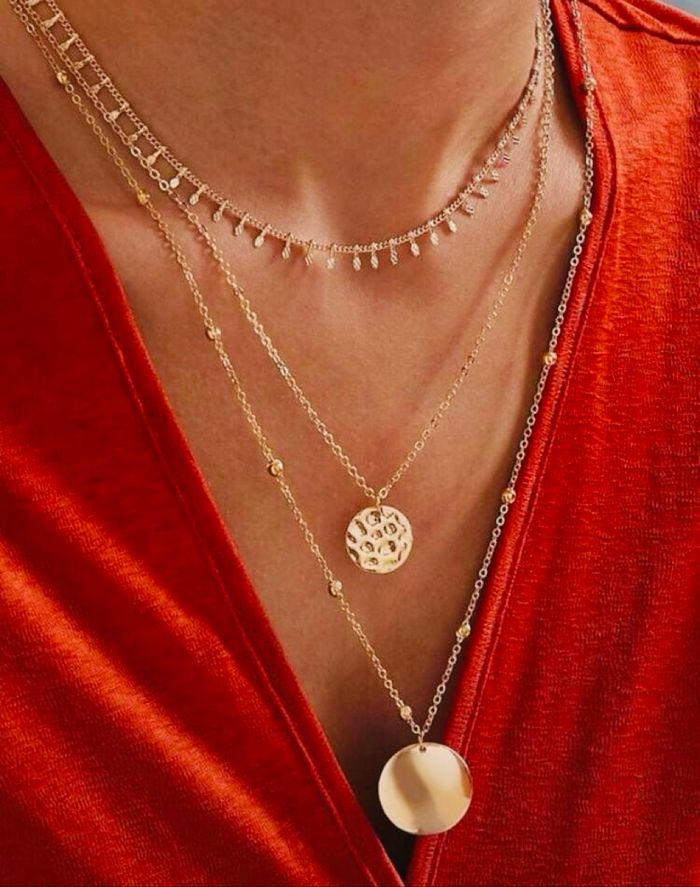 Collier femme neuf à 3 rangs + écrin