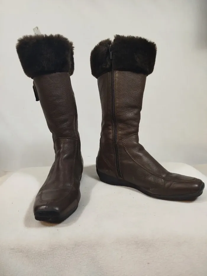 Bottes marron sans talon femme - Geox T 38 - photo numéro 2