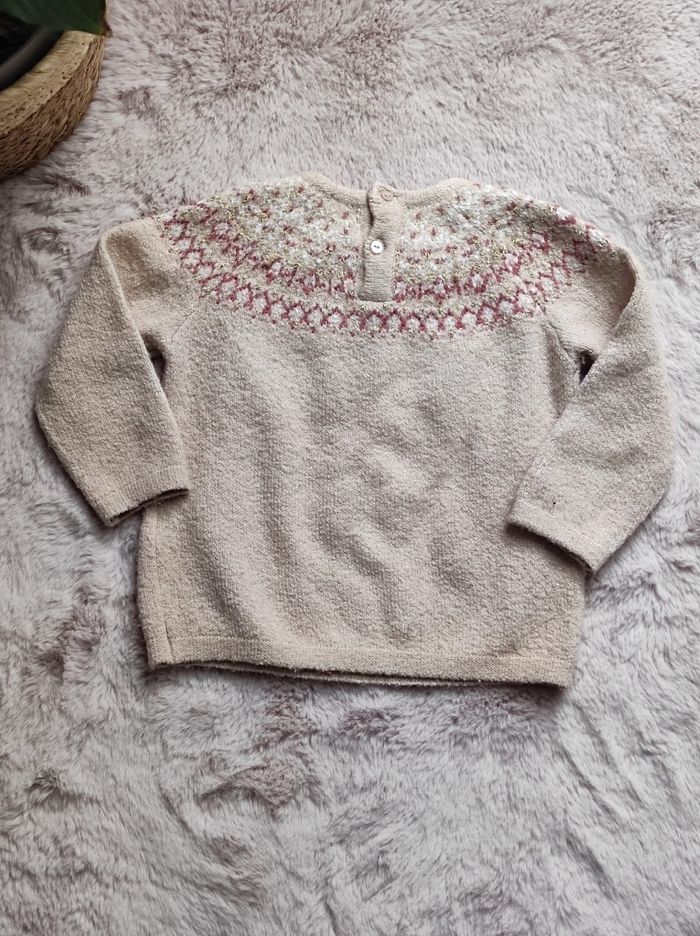 Pull beige imprimé 18mois - photo numéro 4