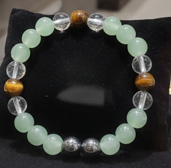 Pierres jade/hématite/œil du tigre et cristal