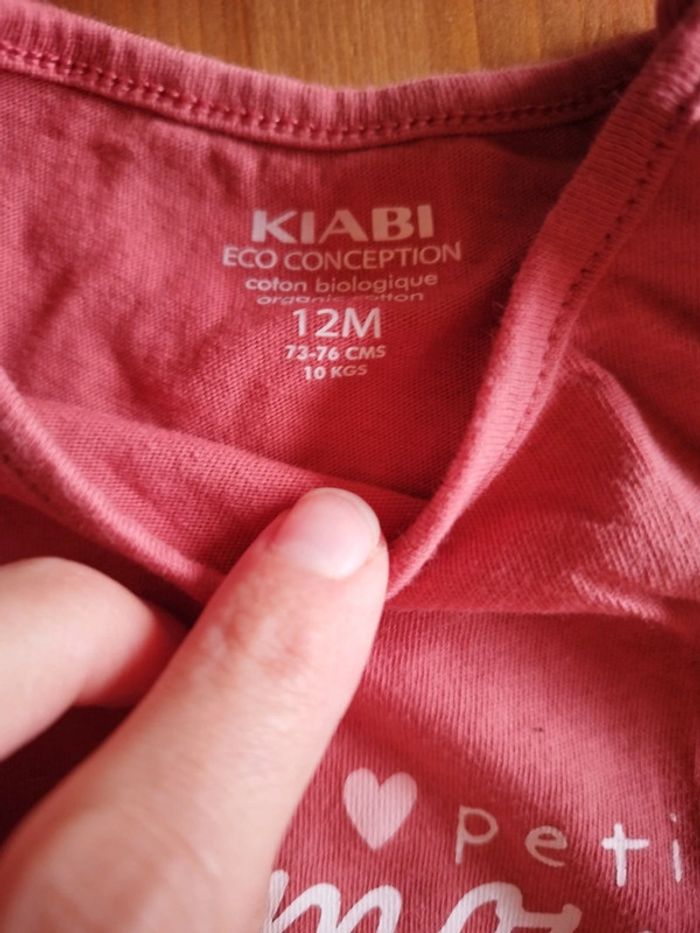 Tee-shirt rose Kiabi taille 1 an (12 mois) - photo numéro 2