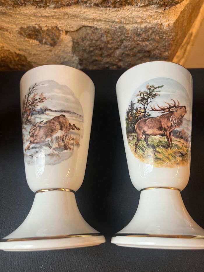 Magnifique lot de 4 mazagran St Hubert Vintage - photo numéro 3