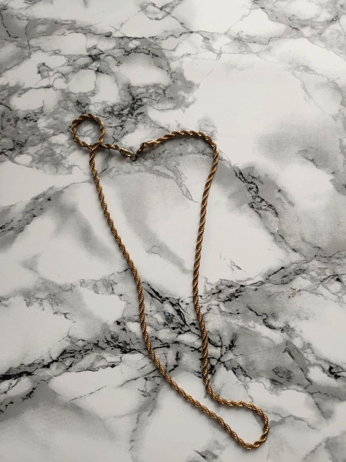 Collier torsadé vintage doré - photo numéro 8