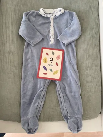 Pyjama velours bout chou 9 mois