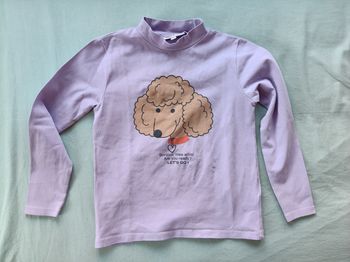 Tee-shirt manches longues fille JBC lilas chien 122 cm