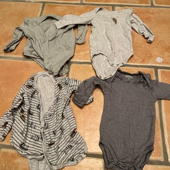 Lot 4 bodys manches longues taille 9 mois