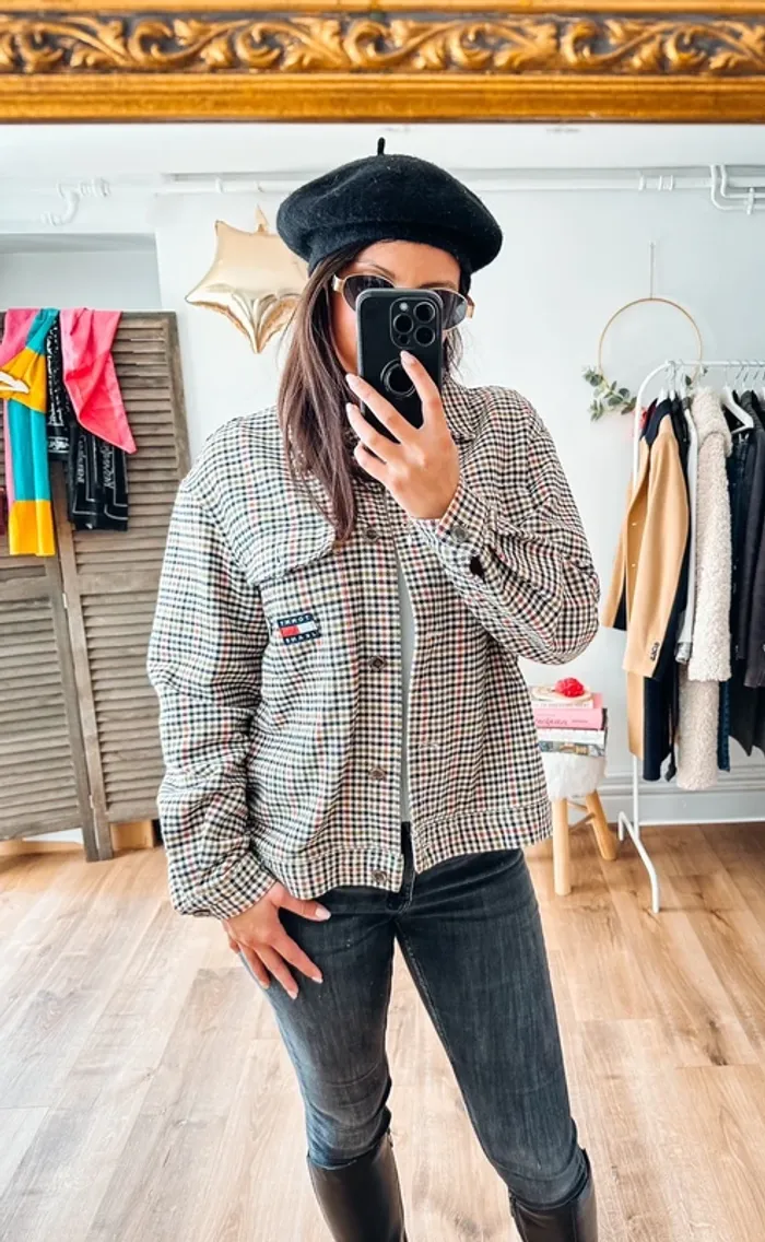 Veste bombers Tommy Hilfiger à carreaux taille 36 - photo numéro 3