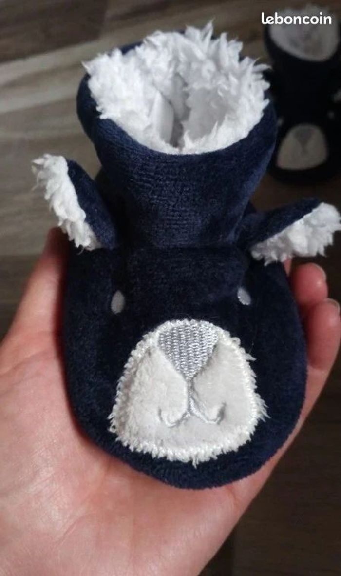 Chausson tête ours intérieur chaud taille 18/19 - photo numéro 2