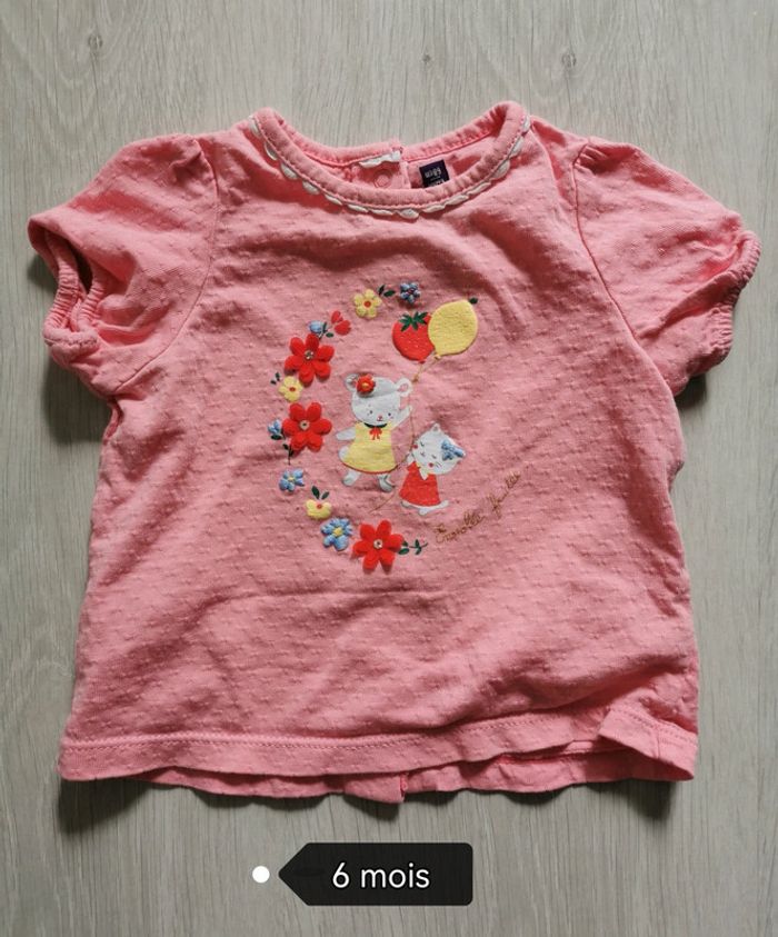 t-shirt manches courtes fille 6 mois