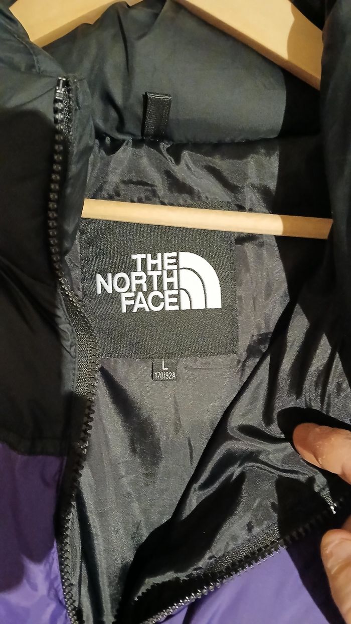 Doudoune the north face nuptse violet et noir unisexe - photo numéro 5
