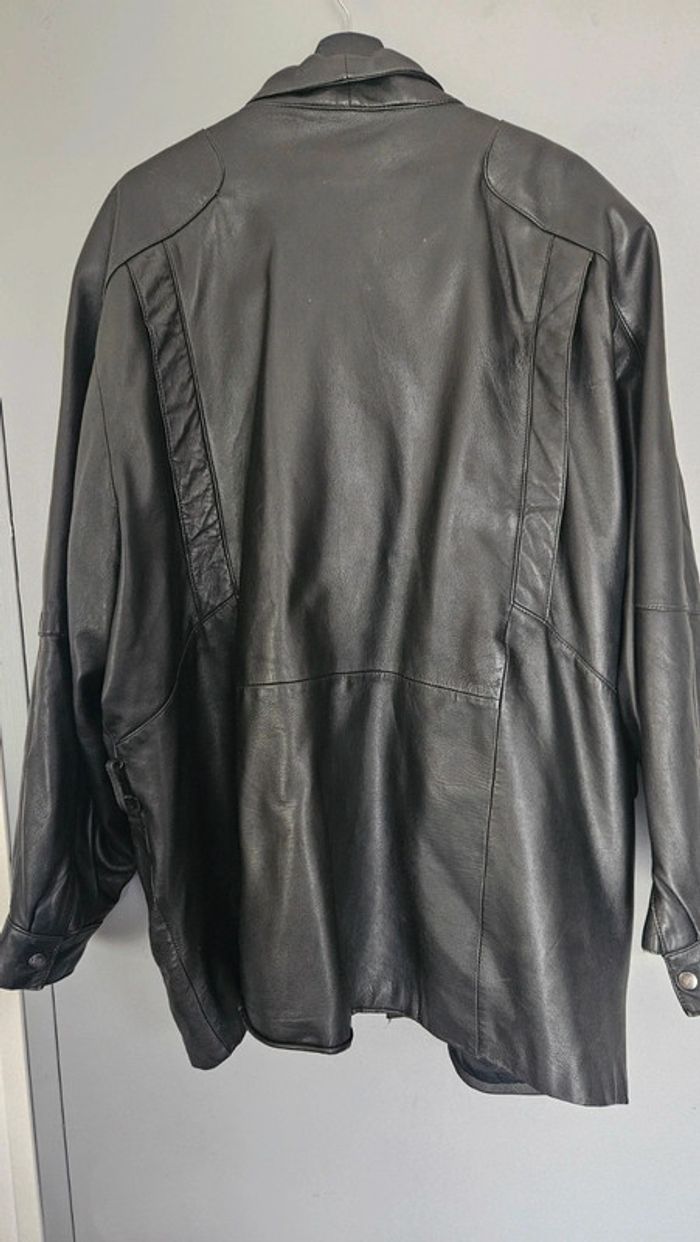 Blouson cuir agneau véritable- Homme T58- nombreuses poches - photo numéro 5