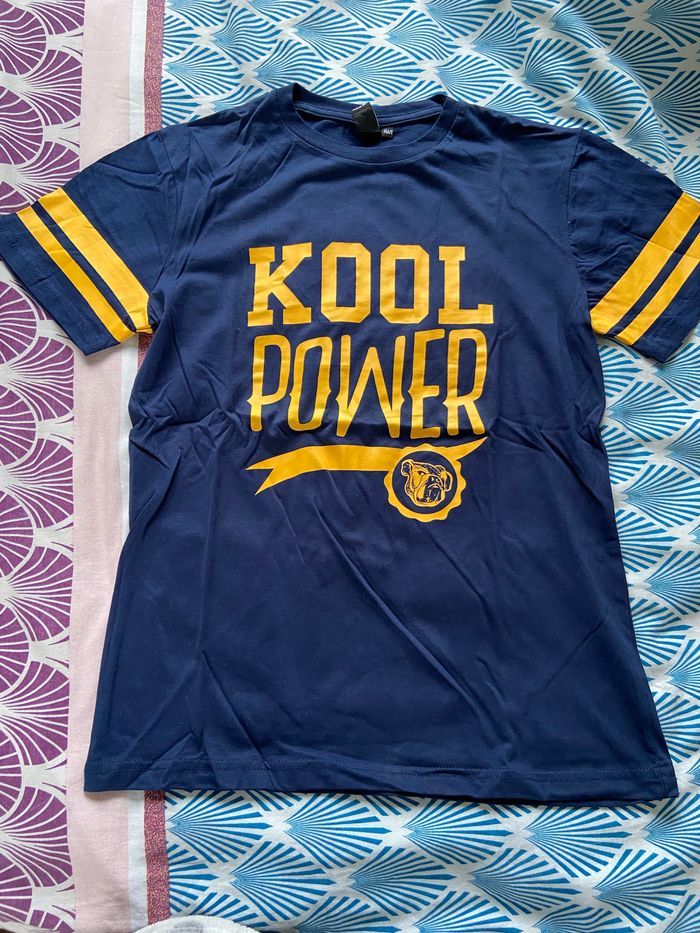 T shirt enfant bleu marine power pouvoir