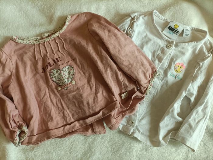 Lot 5 hauts + 1 pantalon orange - T9 mois - photo numéro 3