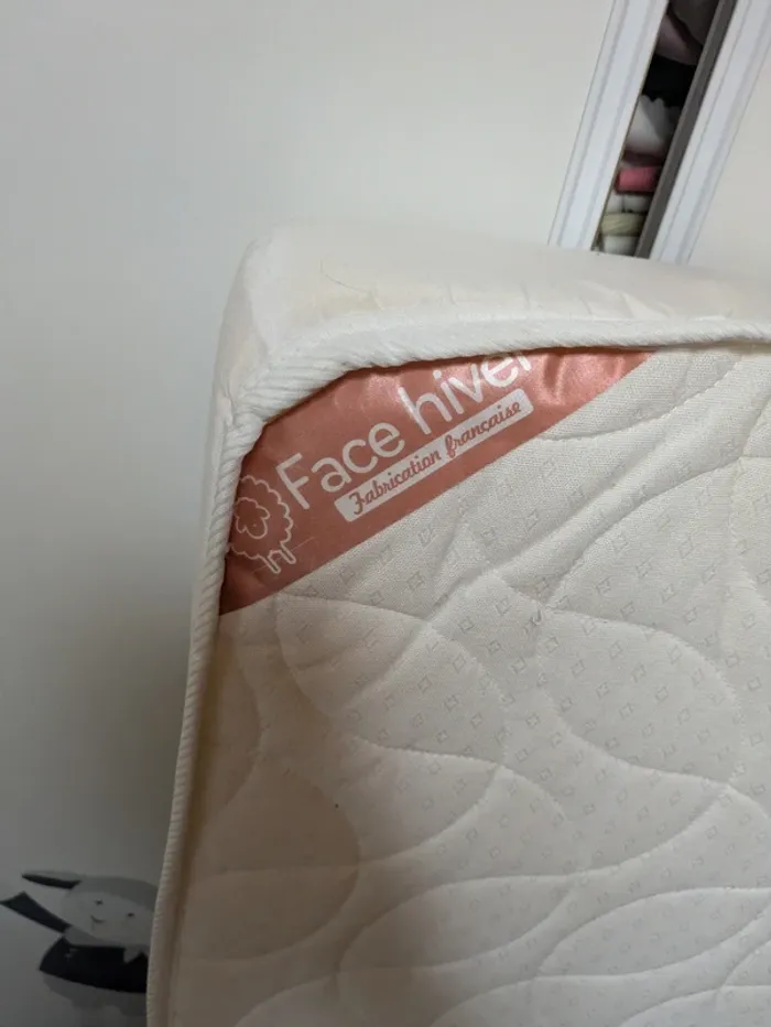 Matelas épais et climatisé 60x120cm babysom face hiver et été - photo numéro 2