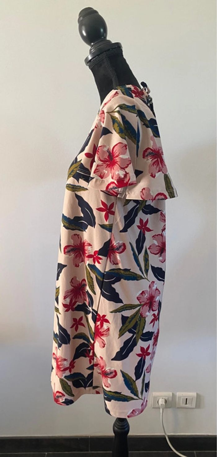 Robe d'été Mango rose à fleurs marine taille XS - photo numéro 6