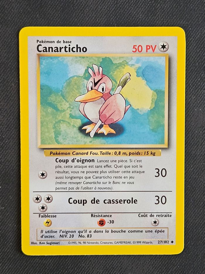 Carte Pokemon Canarticho Set de base 27/102 - photo numéro 1