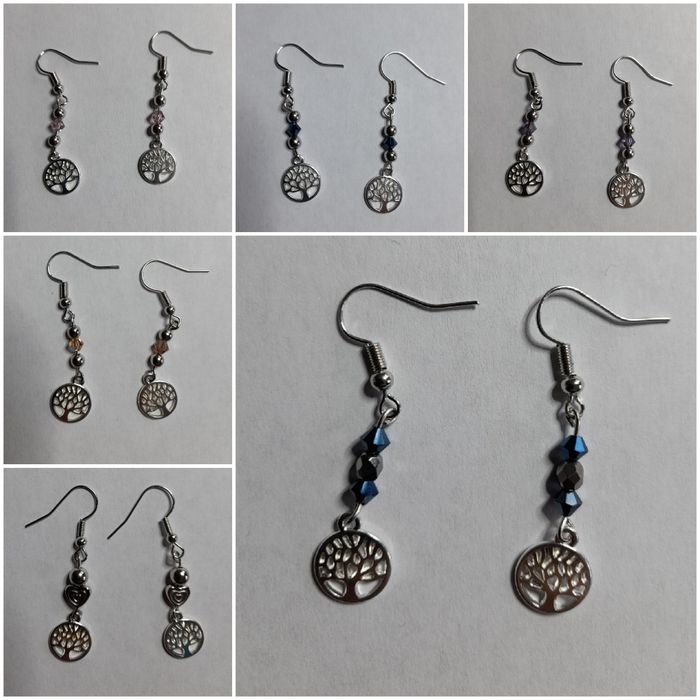 Boucles d'oreilles pendantes arbre de vie