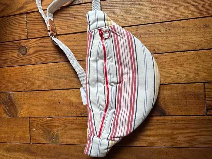 Sac banane upcyclé tissu vintage #RAY54 - photo numéro 2
