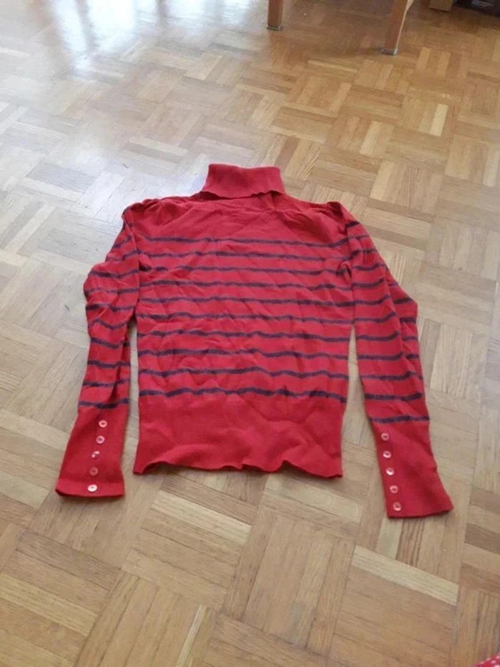 Pull col roulé marinière camaïeu 36 - photo numéro 2