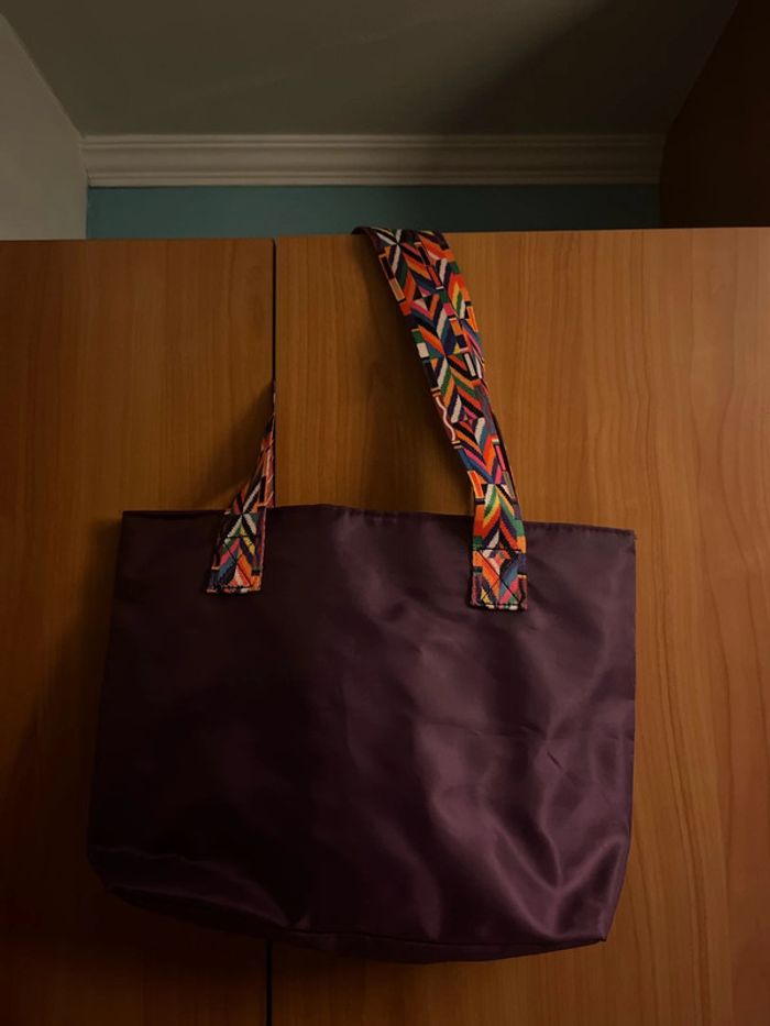 Sac à mains violet avec anses coloré (moyen) - photo numéro 3