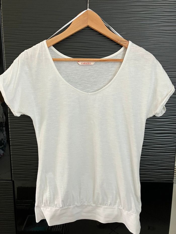 T shirt blanc Camaïeu taille 1