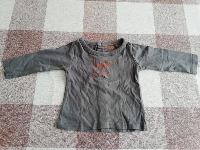 Tee shirt manches longues gris 9 mois tape à l'oeil