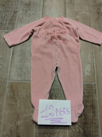 Pyjama bébé fille 12 mois velours petit bateau