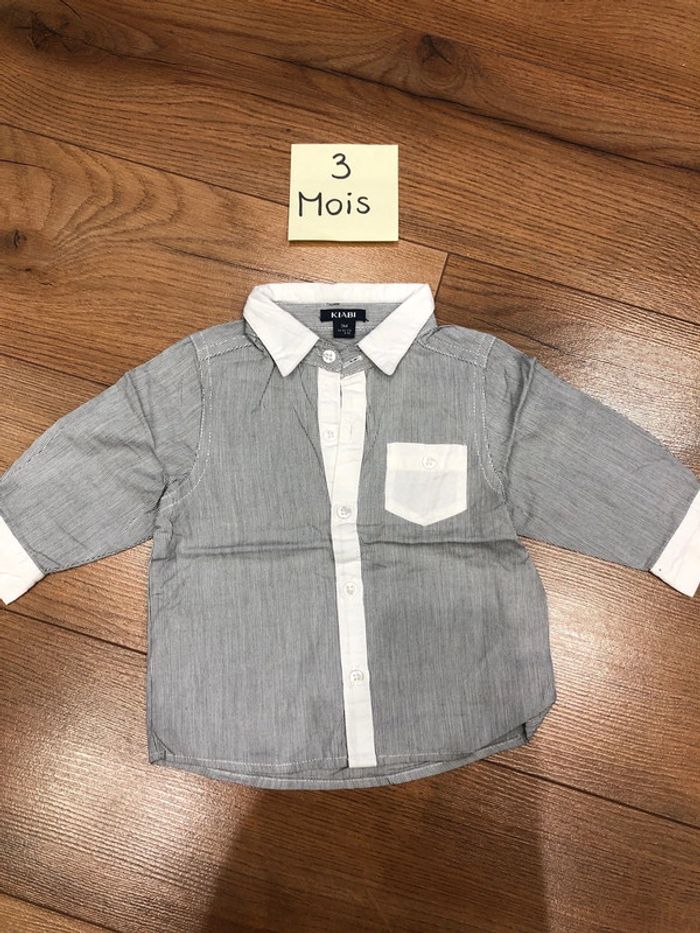 Lot de 2 chemises garçon kiabi kitchoun 🌺 taille 3 mois - photo numéro 2