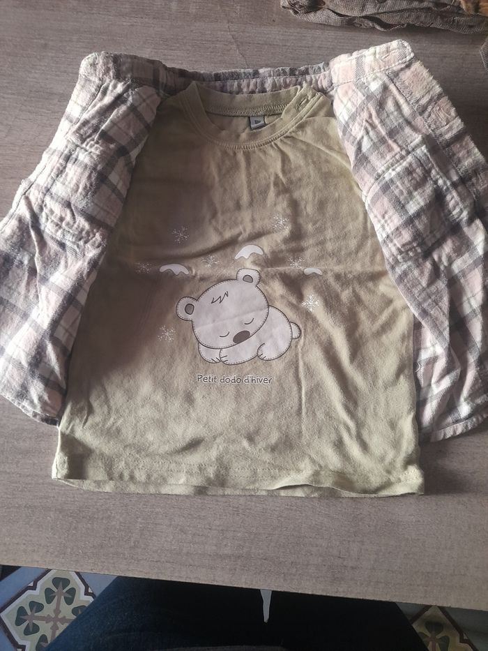 Chemise avec t-shirt intégré garçon 18 mois