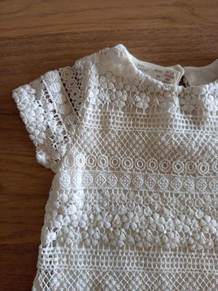 Robe dentelle/macramé blanche Zara 9/12 mois - photo numéro 3