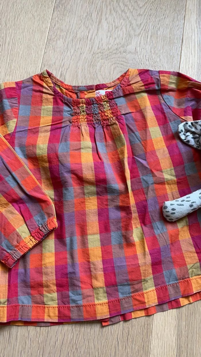 Chemisier blouse carreaux DPAM 18 mois - photo numéro 2