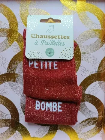 Chaussette à paillettes message