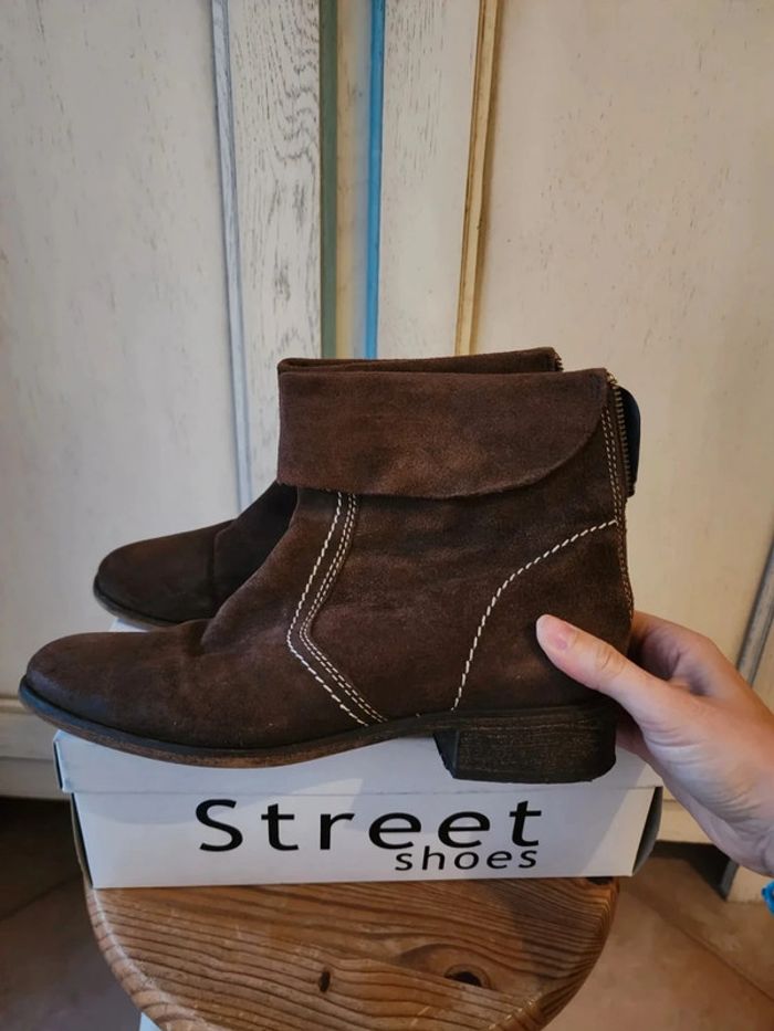 Bottines marrons en cuir