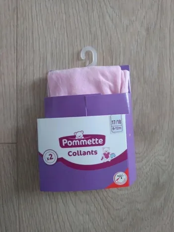 1 paire de collants fins rose Pommette neuve 17/18