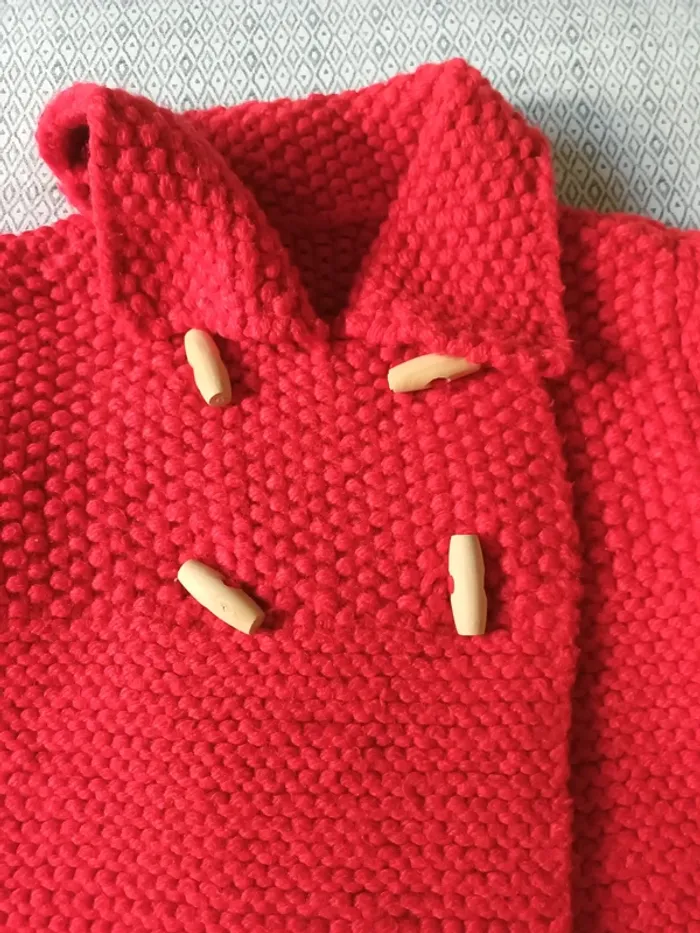 Veste manteau chaude en tricot années 70 - photo numéro 2