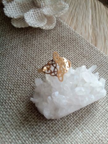 Bague en acier inoxydable plaqué doré