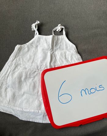 Robe à bretelles blanche 6 mois