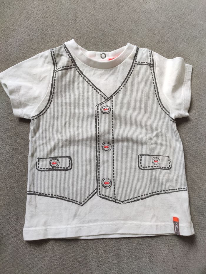 Tee shirt blanc terre de marins 6 mois