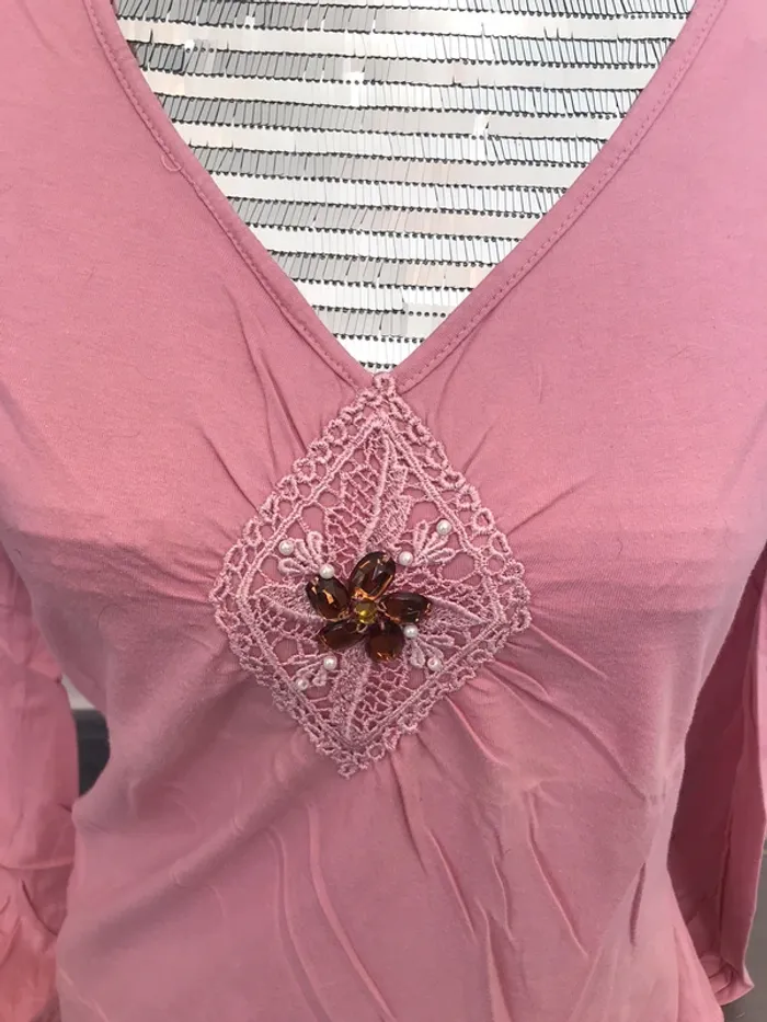 Blouse rose taille L - photo numéro 2