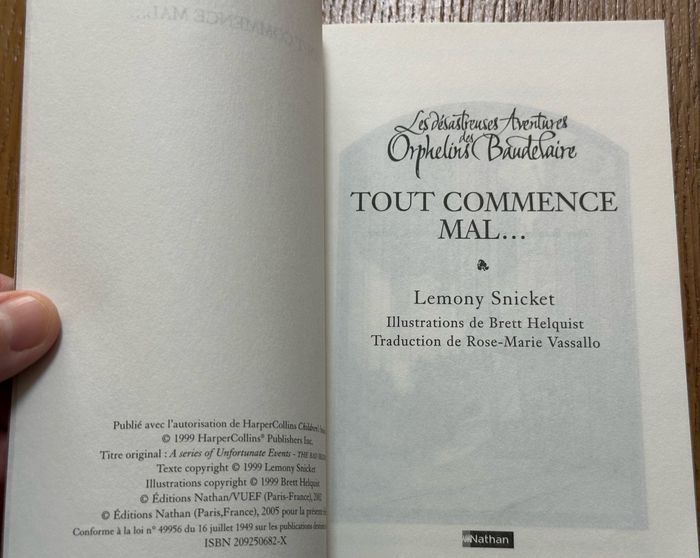 Livre "Les désastreuses aventures des orphelins Baudelaire. Vol. 01" de Lemony Snicket - photo numéro 2