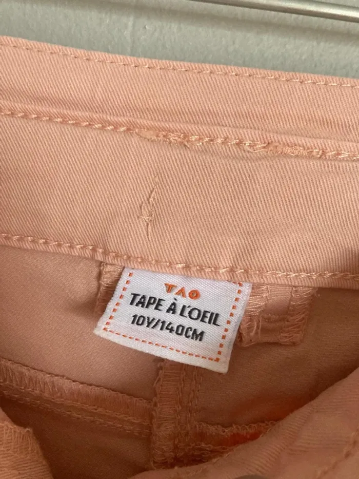 Pantalon fille 10 ans Tape à l’œil – Rose/Abricot doux – Très bon état - photo numéro 2