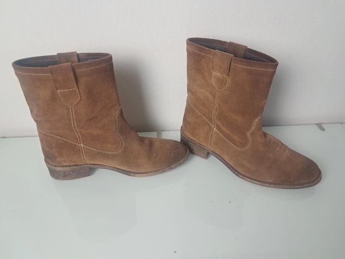 Bocage bottines low boots P.38 marron en cuir